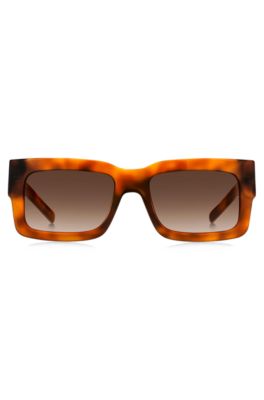 Havana-acetate sunglasses with Double B monogram, Patterned