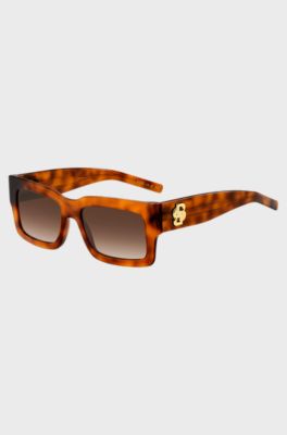 Lunettes de soleil en ac&eacute;tate Havana avec double&nbsp;B, Fantaisie