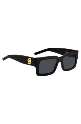 Black-acetate sunglasses with Double B monogram, Black
