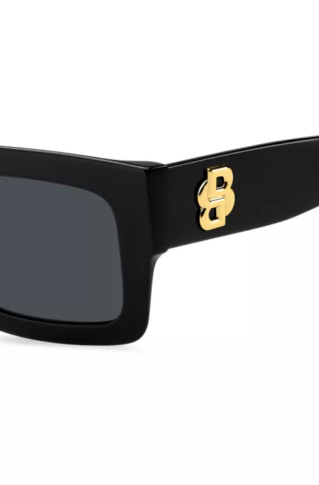 Black-acetate sunglasses with Double B monogram