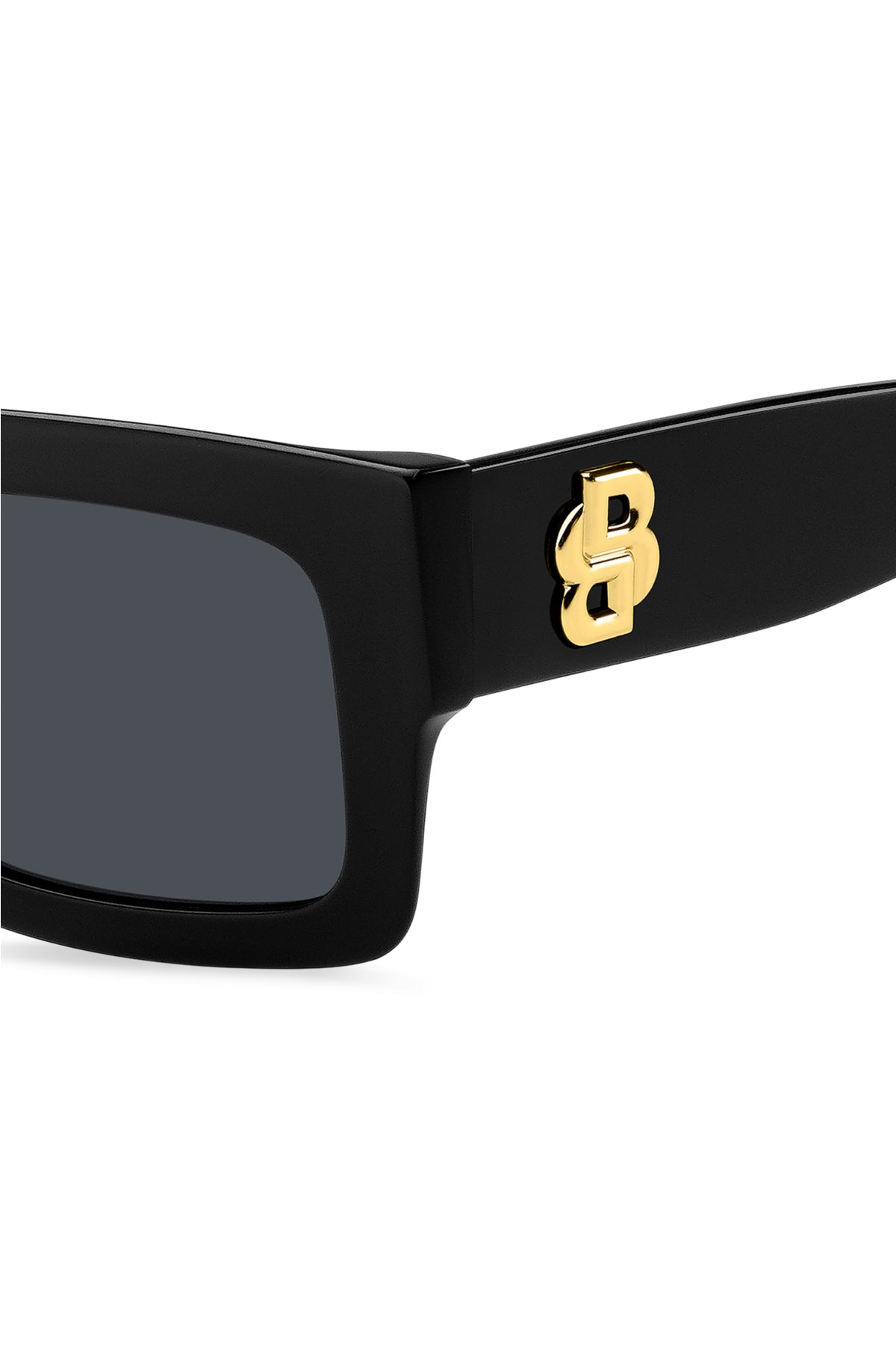 BOSS - Black-acetate sunglasses with Double B monogram