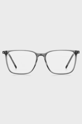 Optical frames in transparent grey acetate with metal temples, Grey