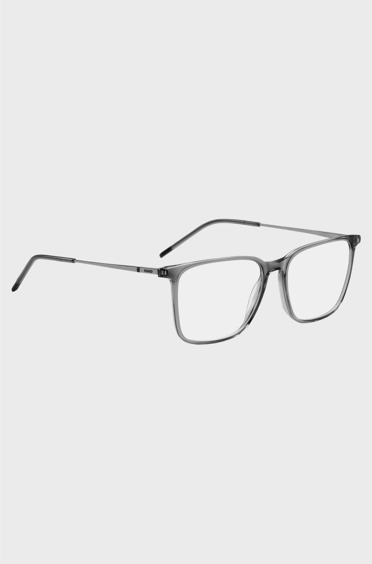 Optical frames in transparent grey acetate with metal temples, Grey