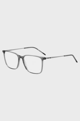 Optical frames in transparent grey acetate with metal temples, Grey