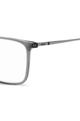Optical frames in transparent grey acetate with metal temples, Grey