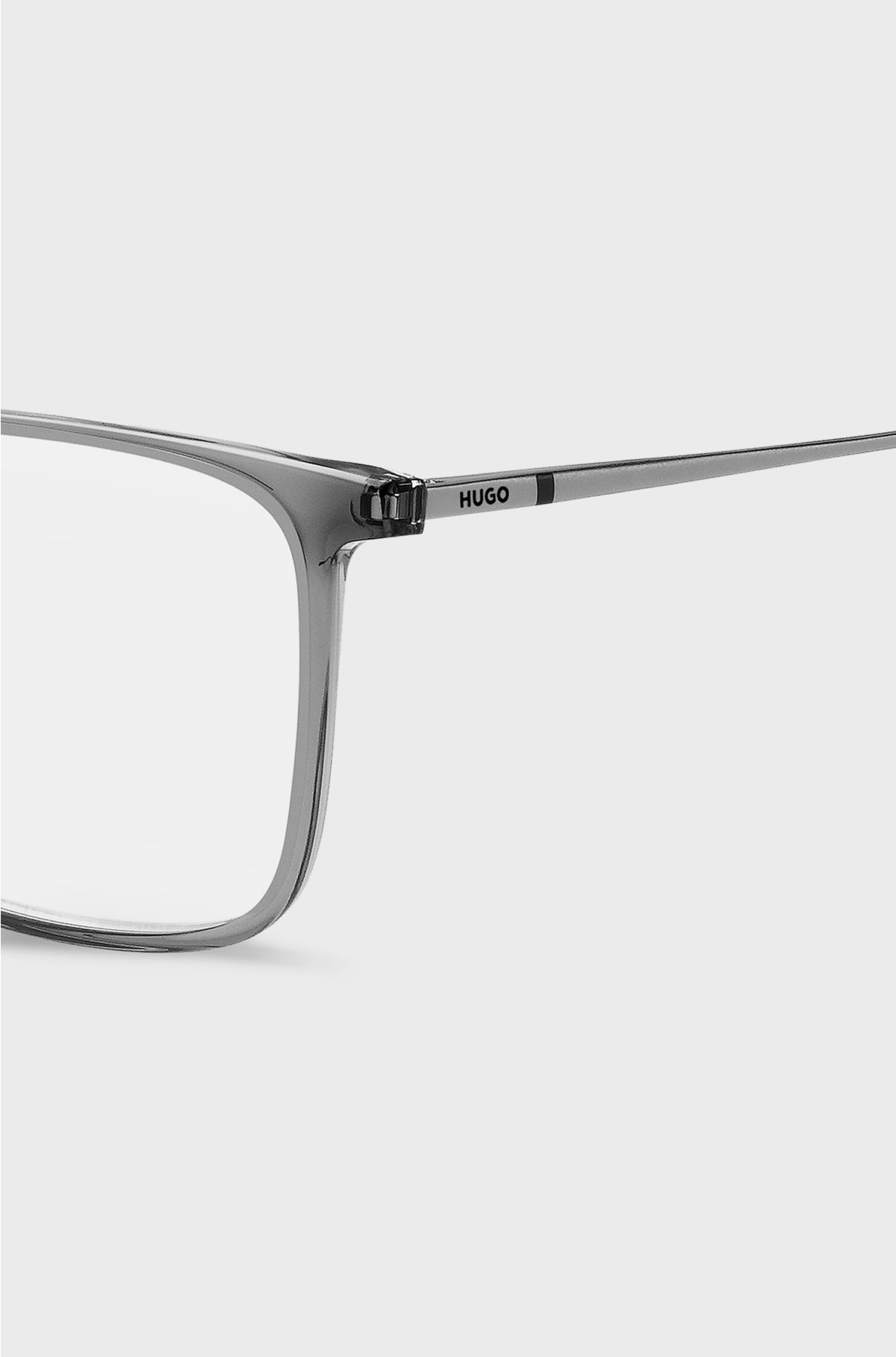 Optical frames in transparent grey acetate with metal temples, Grey