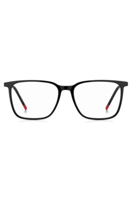 Black-acetate optical frames with metal temples, Black