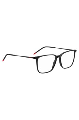 Black-acetate optical frames with metal temples, Black