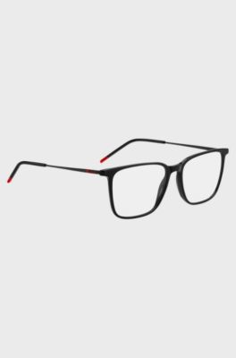 Black-acetate optical frames with metal temples, Black