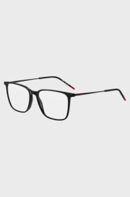 Black-acetate optical frames with metal temples, Black