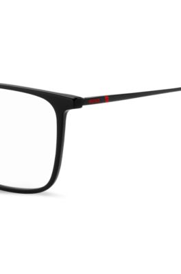Black-acetate optical frames with metal temples, Black