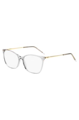 Optical frames in transparent acetate with gold-tone temples, Transparent