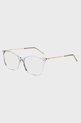 Optical frames in transparent acetate with gold-tone temples, Transparent