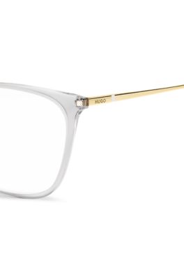 Optical frames in transparent acetate with gold-tone temples, Transparent