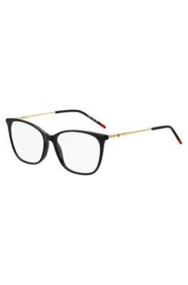 HUGO - Black-acetate optical frames with gold-tone temples