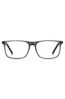 Two-tone optical frames with patterned temples, Grey