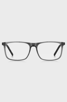 Two-tone optical frames with patterned temples, Grey