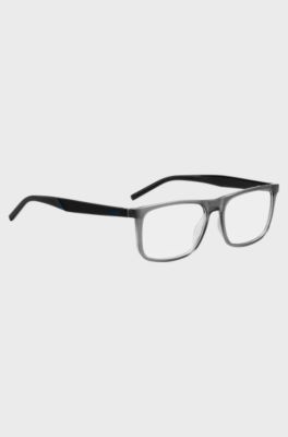 Two-tone optical frames with patterned temples, Grey