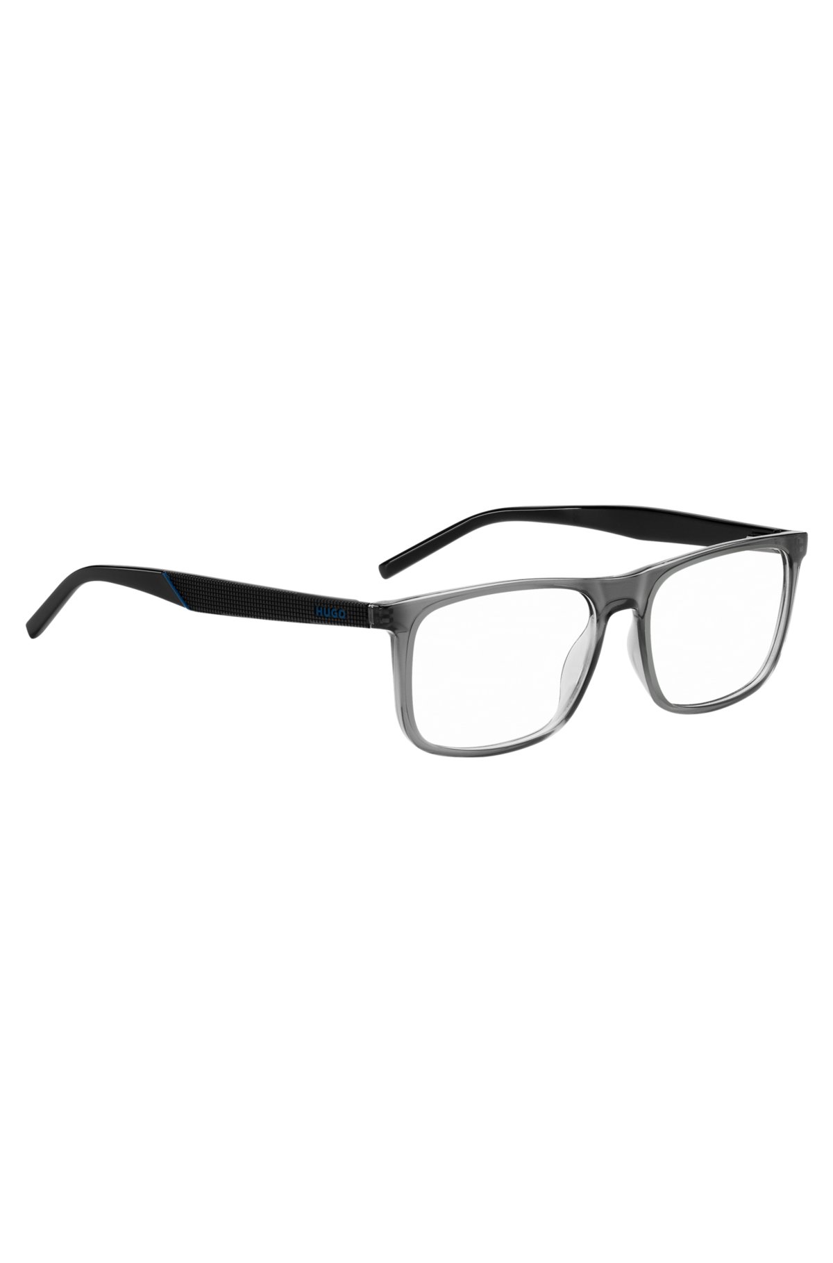 Two-tone optical frames with patterned temples, Grey