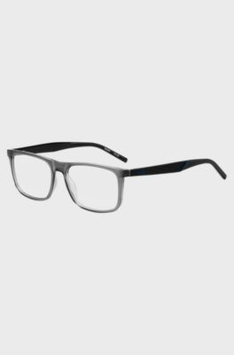 Two-tone optical frames with patterned temples, Grey