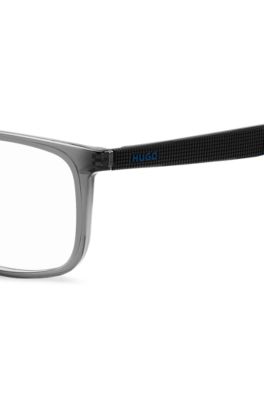 Two-tone optical frames with patterned temples, Grey