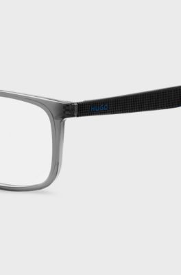 Two-tone optical frames with patterned temples, Grey