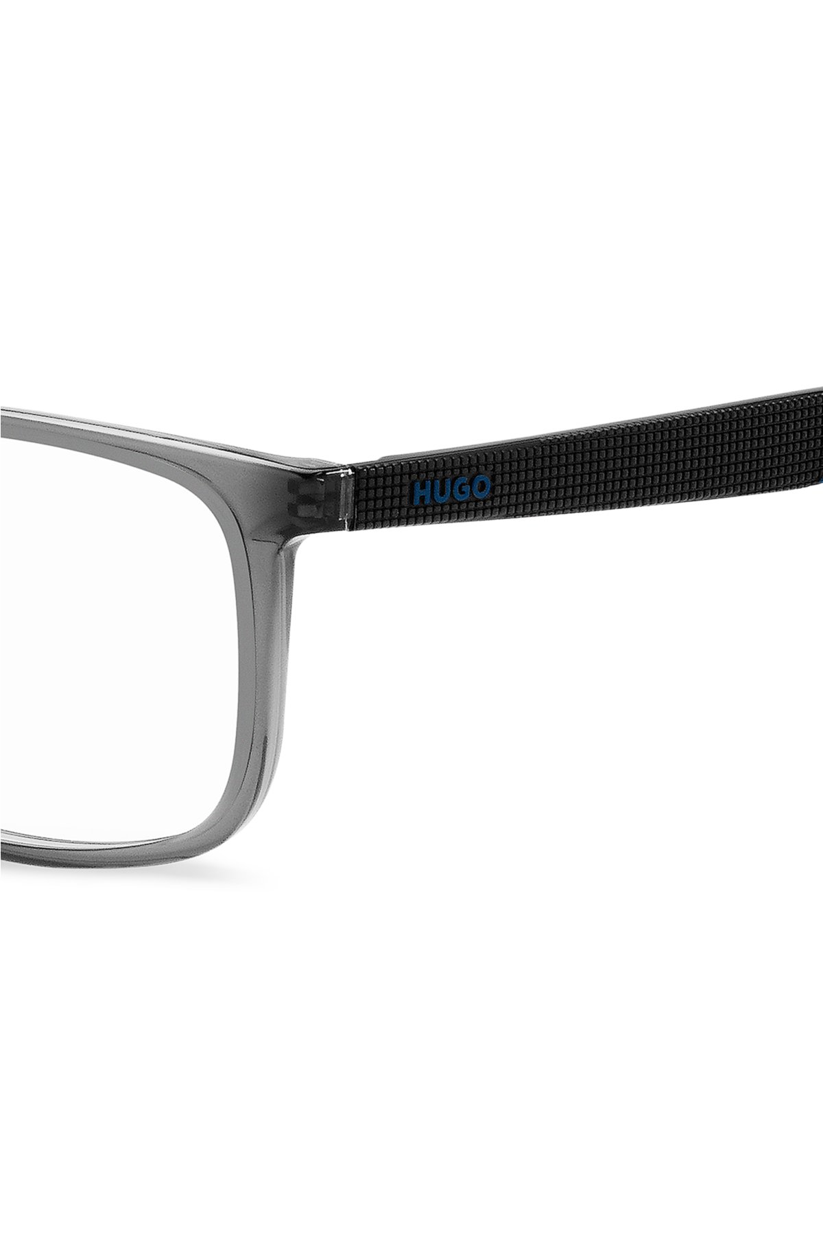 Two-tone optical frames with patterned temples, Grey