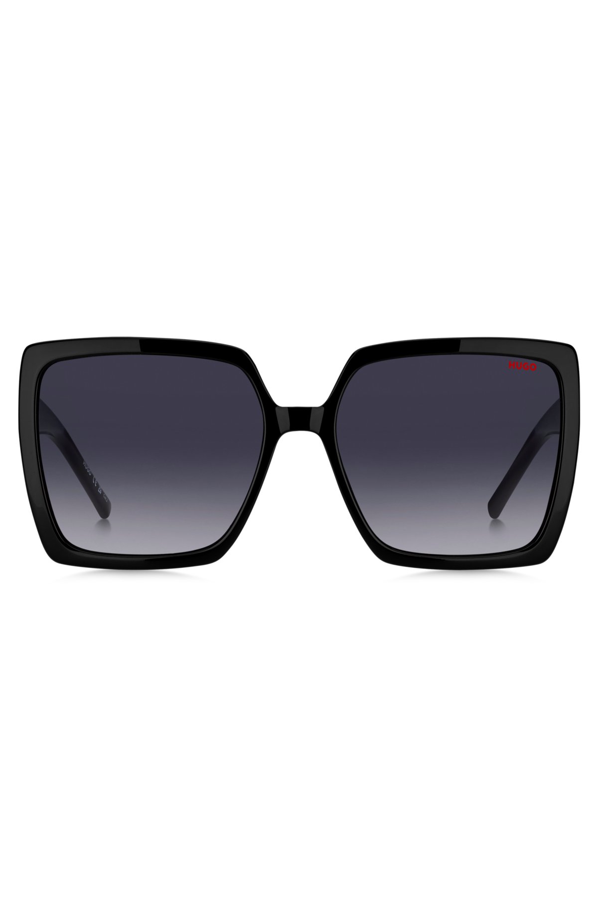 Black-acetate sunglasses with stacked logo, Black