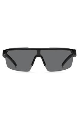 Hugo Mask-style Sunglasses In Black With 3d-logo Temples