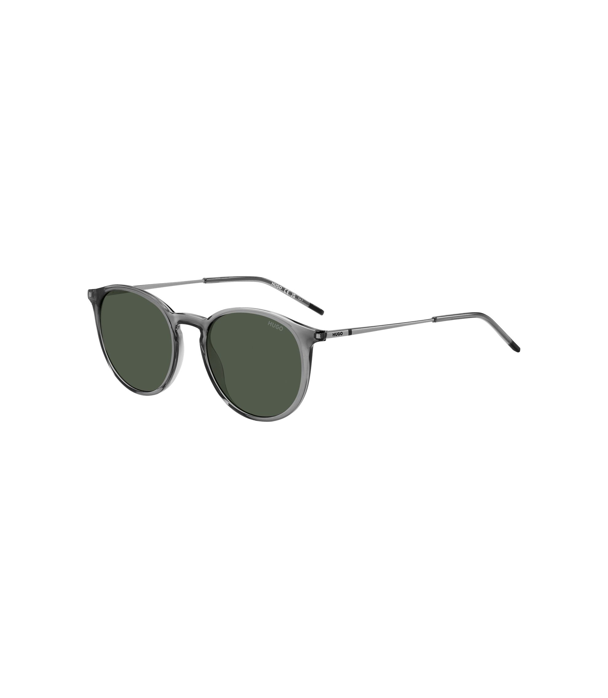 HUGO - Grey sunglasses with rounded metal temples - Grey