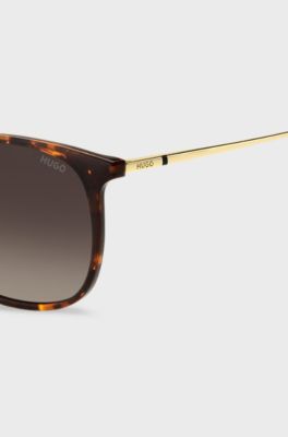 Havana sunglasses with gold-tone temples, Brown