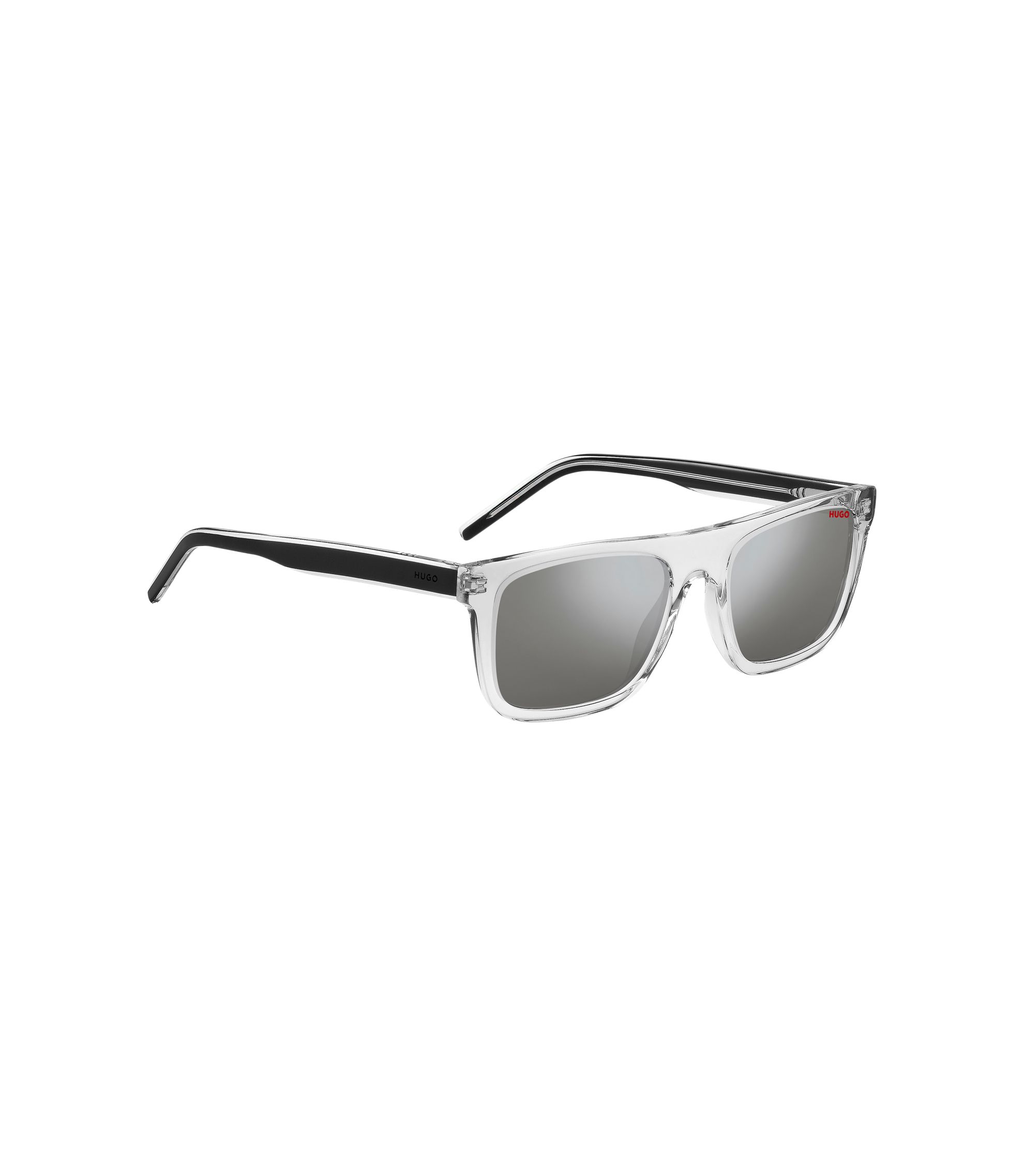 HUGO - Transparent-acetate sunglasses with black layered temples