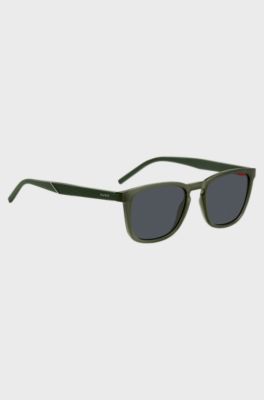 Lunettes de soleil vertes avec branches &agrave; motif, Vert