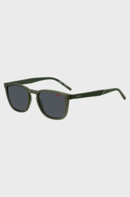 Lunettes de soleil vertes avec branches &agrave; motif, Vert
