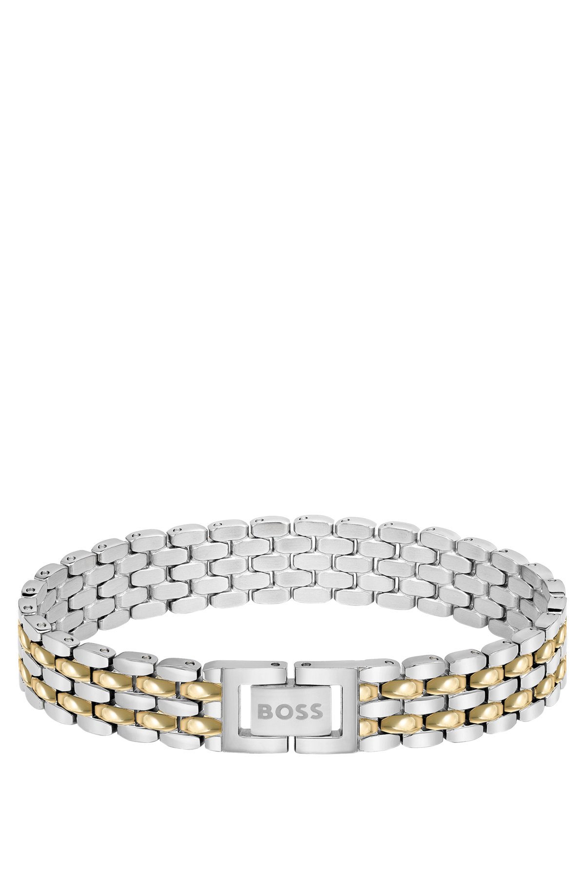 Multi-link bracelet with two-tone design, Silver