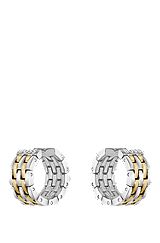 Mehrgliedrige Ohrringe mit zweifarbigem Design, Silber