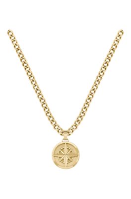 ゴールドトーン チェーンネックレス コンパスペンダント, ゴールドトーン