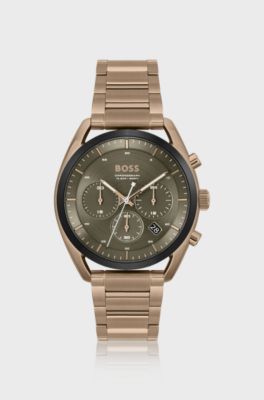 Beige-gold-tone watch, Gold