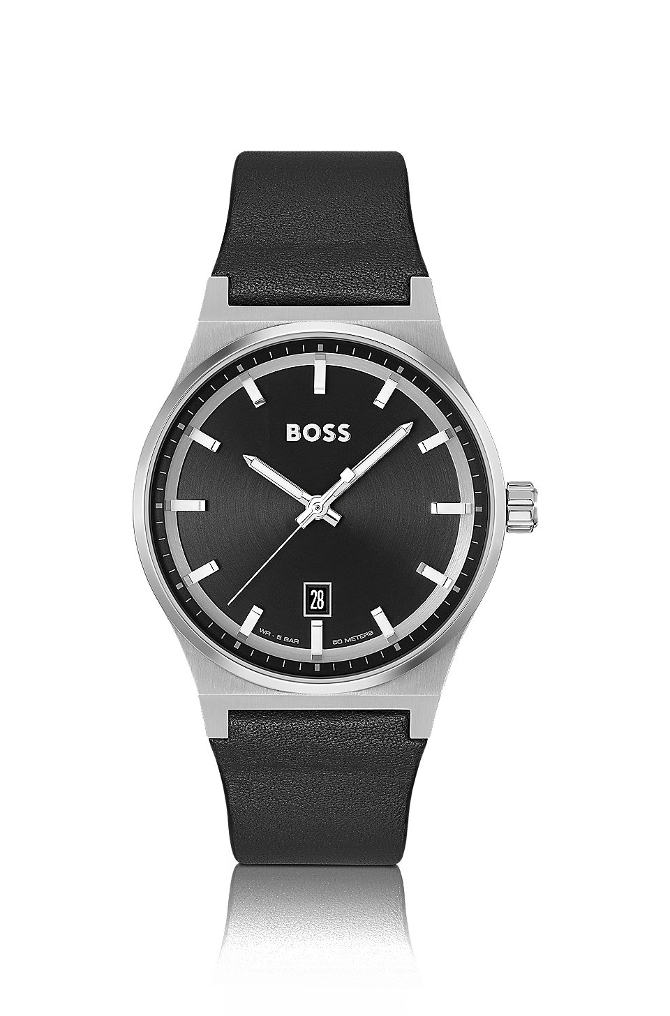 BOSS - ブラックダイヤル ウォッチ レザーストラップ