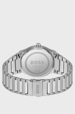 CANDOR Blue-dial watch with stainless-steel link bracelet, Silver