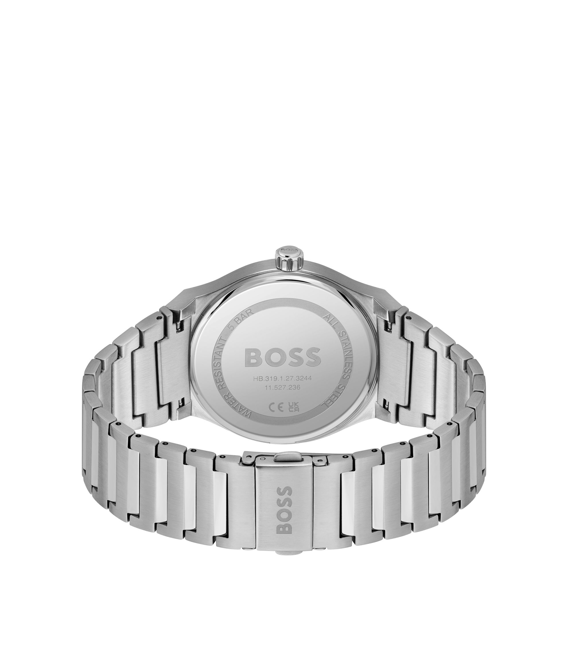 BOSS - Blue-dial watch with stainless-steel link bracelet - Silver