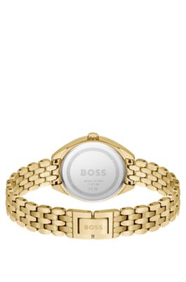 Gold-tone watch with silver-white dial, Gold