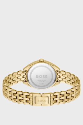 Gold-tone watch with silver-white dial, Gold
