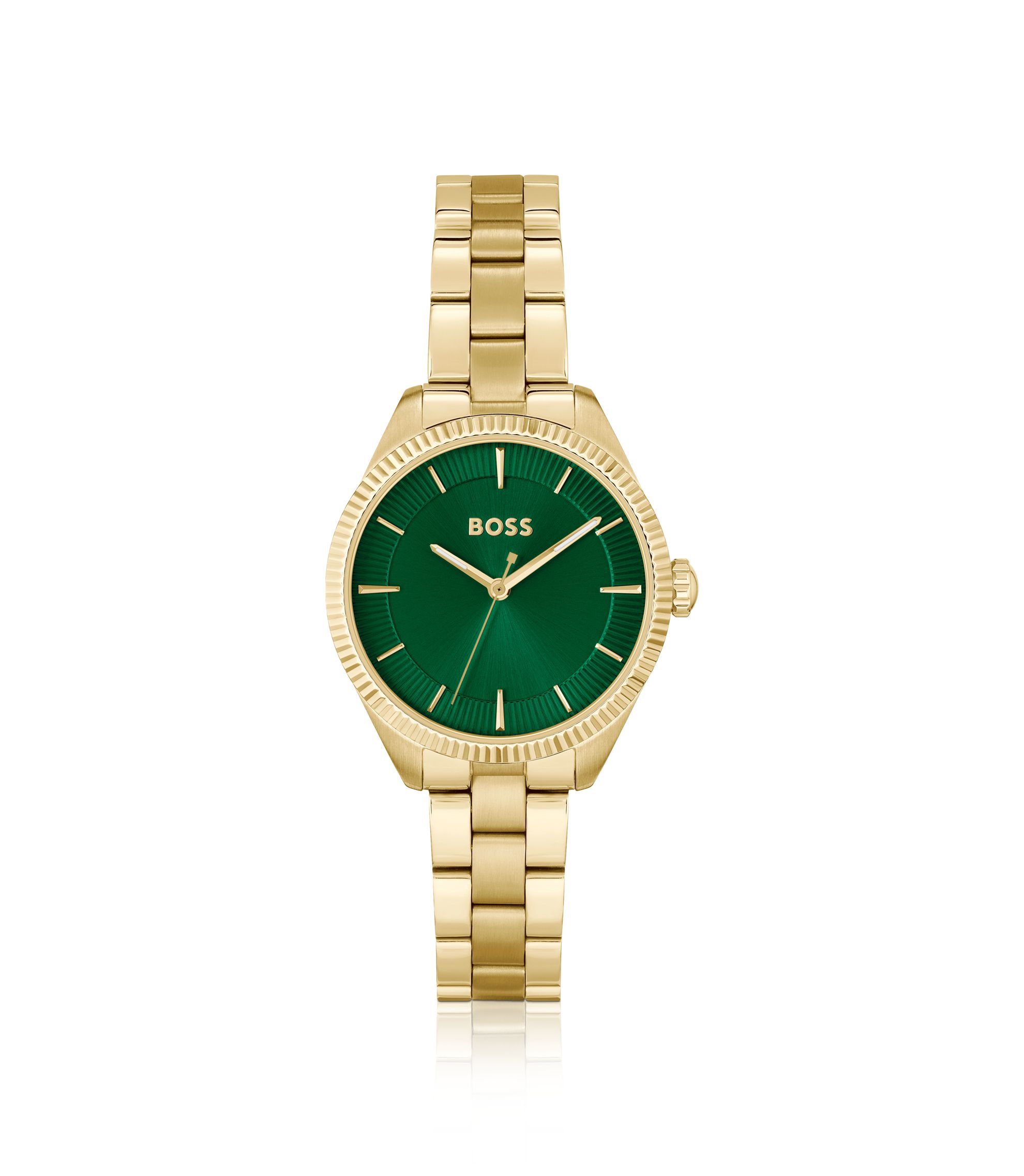 BOSS - Gold-tone watch with green dial - Gold