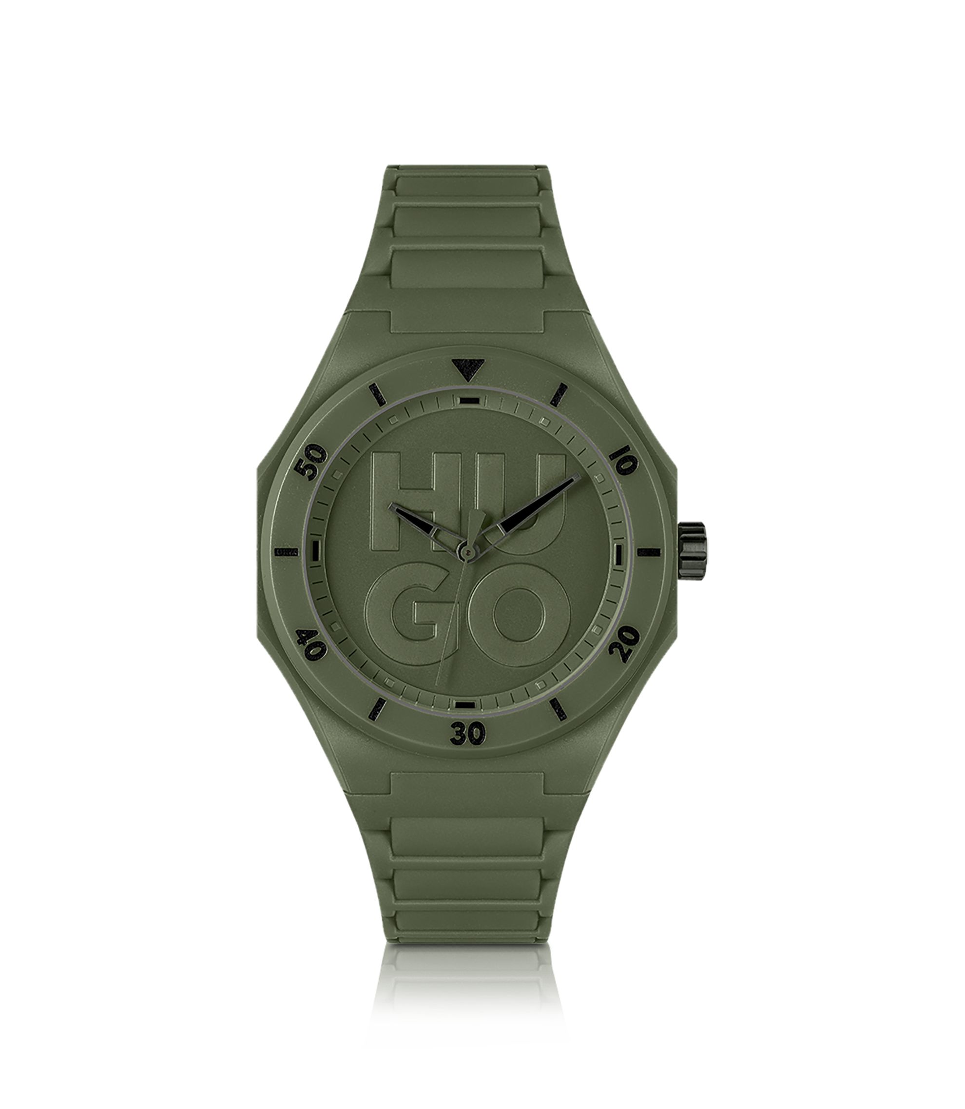 Grüne Uhr mit tonalem Silikonarmband