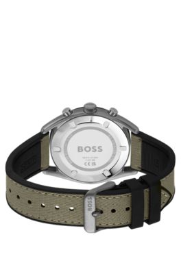 HUGO BOSS メンズアナログクォーツウォッチトップ、牛革ブレスレット付き1514092