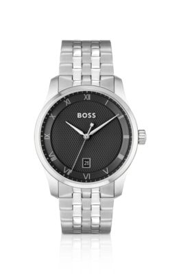 BOSS - Multi-link-bracelet watch with black patterned dial