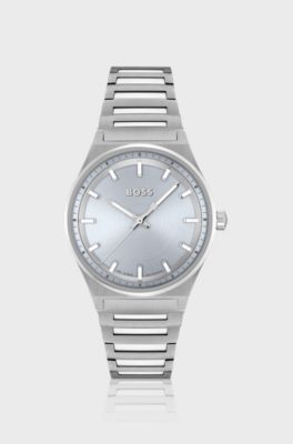 Link-bracelet watch with silver-tone dial, Silver