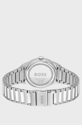 Link-bracelet watch with silver-tone dial, Silver