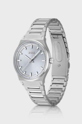 Link-bracelet watch with silver-tone dial, Silver